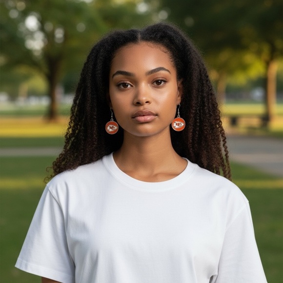 Kansas City Chiefs Nickel free Earrings - Picture 3 of 3